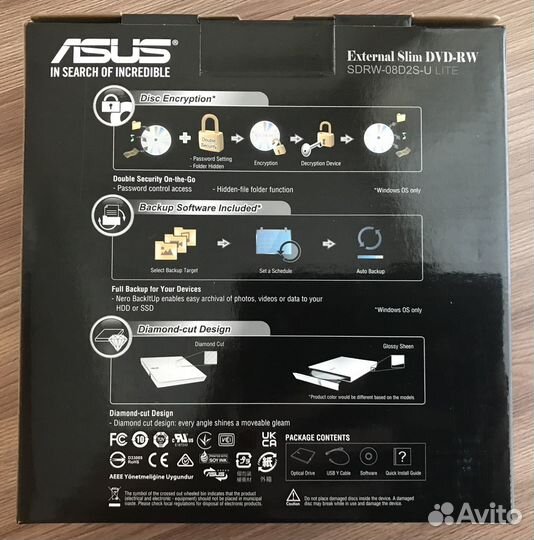 Внешний CD привод asus DVD-RW