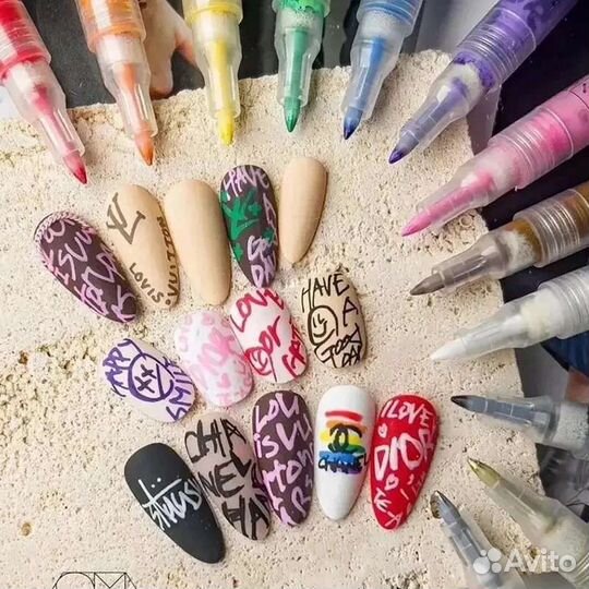 Набор акриловых маркеров для дизайна ногтей