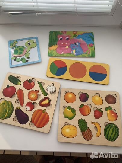 Деревянные пазлы вкладыши