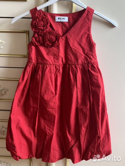 Платье нарядное для девочки 116 красное Moschino