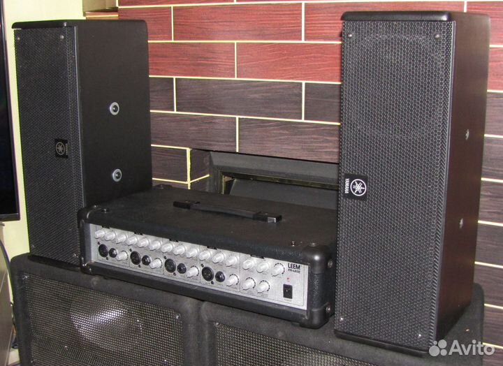 Колонки Yamaha 400W USA 2шт Активный микшер Leem