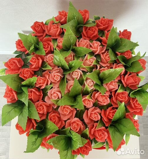Букет из 51 розы. Букет из мыла