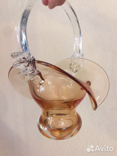 Ваза Корзинка Цветное стекло