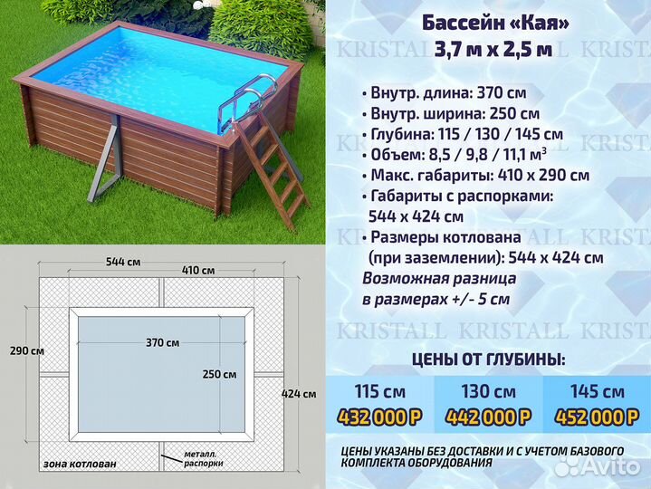 Деревянный каркасный бассейн