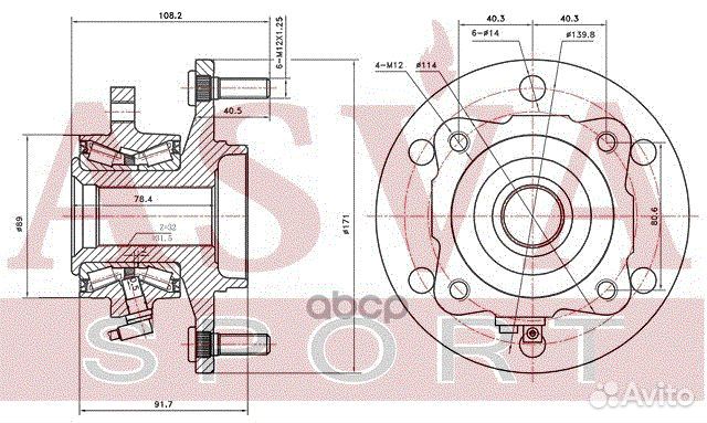 Ступица задняя nswha60R asva