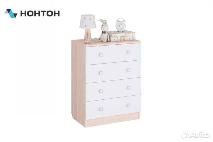 Комод c 4 ящиками Polini kids Simple дуб пастельны