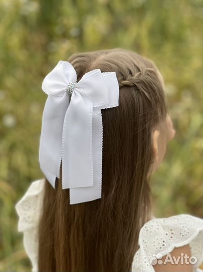 Бант на заколке либо на резинке из сатиновой ленты