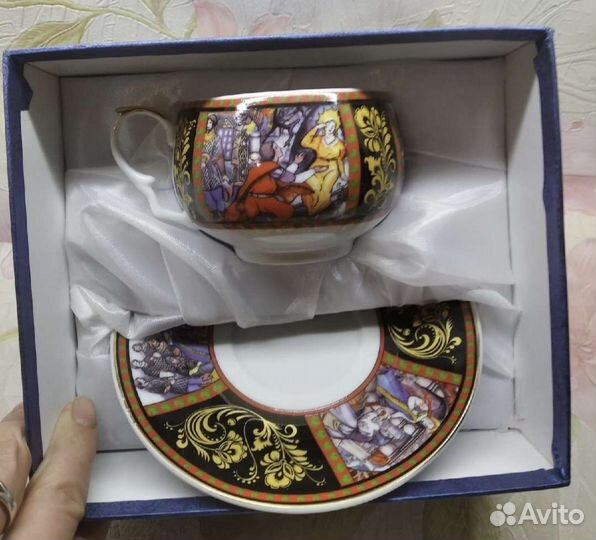 Чашка с блюдцем фарфор