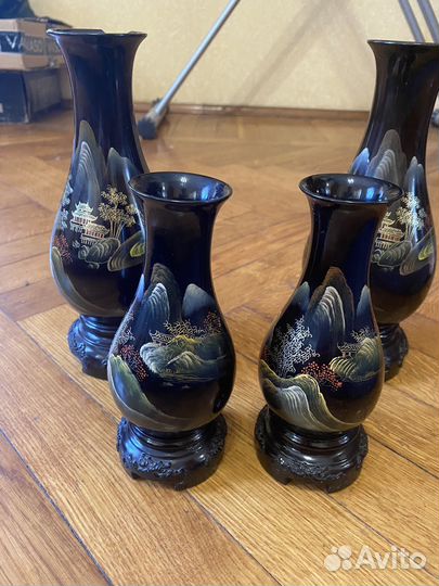 Набор китайских деревянных вазочек