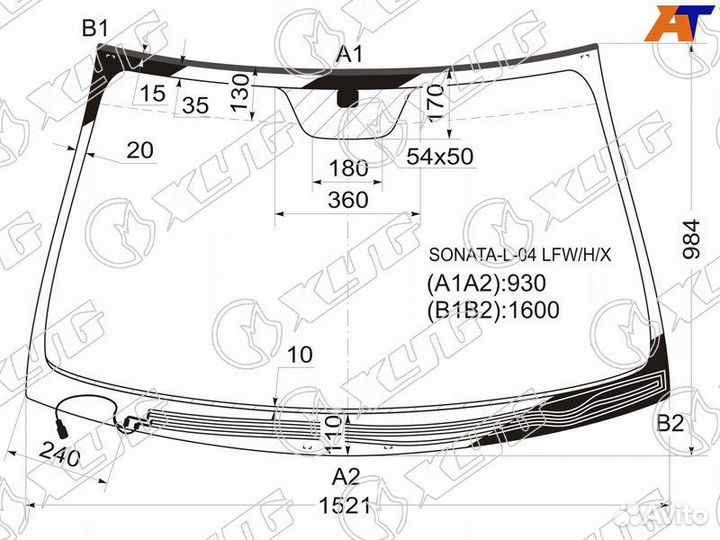 Лобовое стекло на Hyundai Sonata NF 04-10г