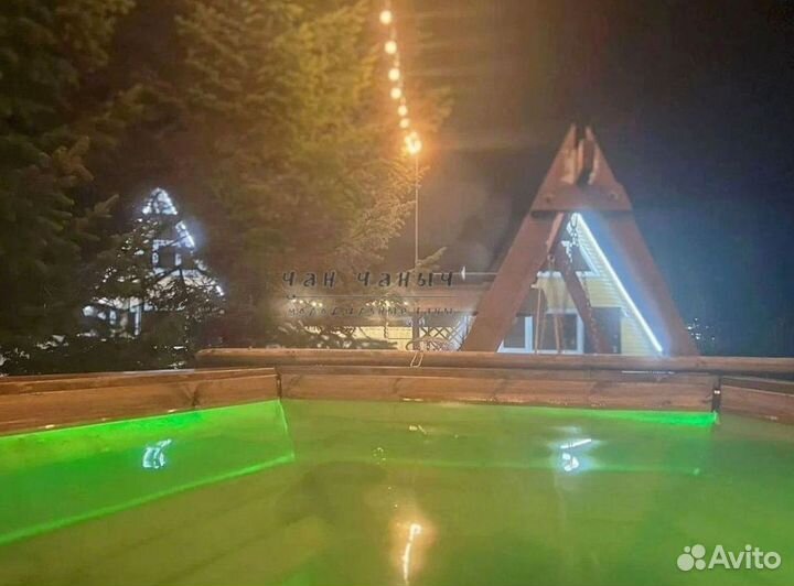 Банный чан, лестница из кедра и столик в подарок