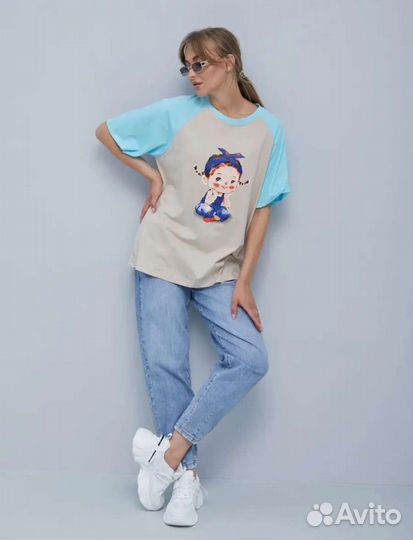 Стильная дизайнерская футболка женская 46 48