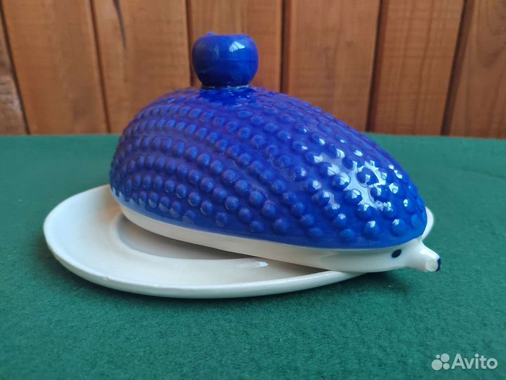 Масленка (Ёжик /Гжель 1970-е /Редкость