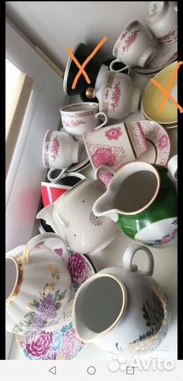 Предметы фарфор. сервизов