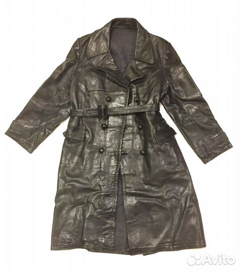 Плащ-пальто кожаное, в хорошем состоянии, нквд