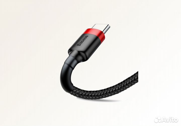 Кабель Baseus Cafule USB-A - USB-C 1m (Черный)