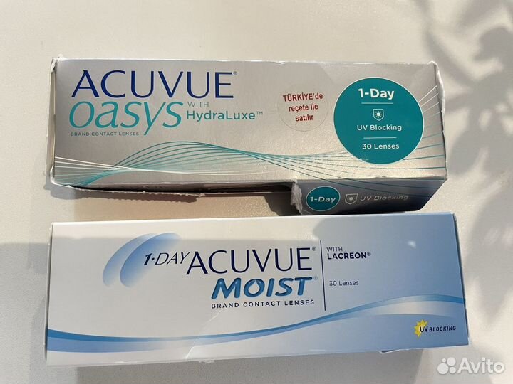 Контактные линзы acuvue moist и oasys -2 и -2,25