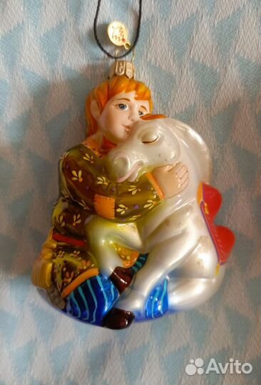 Елочная игрушка Иван с коньком
