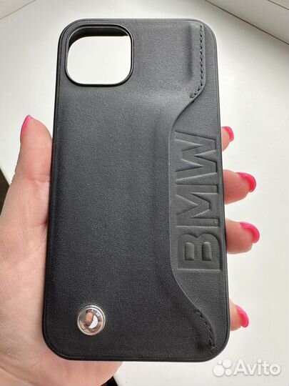 Чехол BMW на iPhone 13 кожаный
