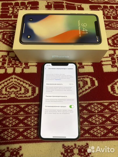 iPhone X 64 Silver 100 батарея