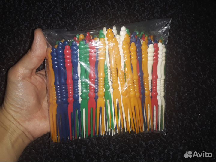 Пакет 100шт новые шпажки для канапе пластиковые цв