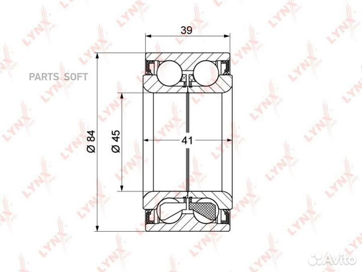 Lynxauto WB-1333 Подшипник ступицы передний 41/39x