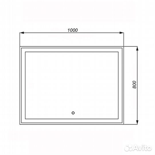 Loranto Стиль Зеркало 1000х800, с сенсором на под