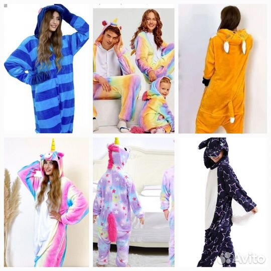 Кигуруми пижама разные персонажи и размеры80-180см