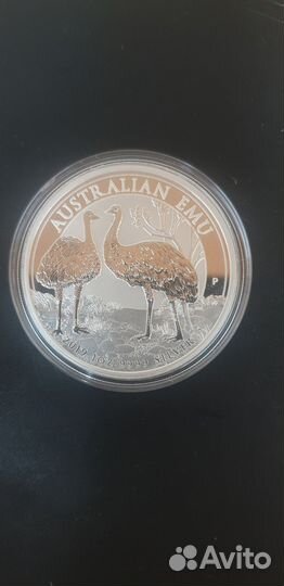 Серебряная монета Страус Эму
