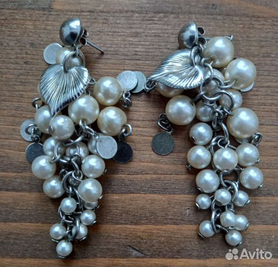 Серьги серебро 925 пробы, броши