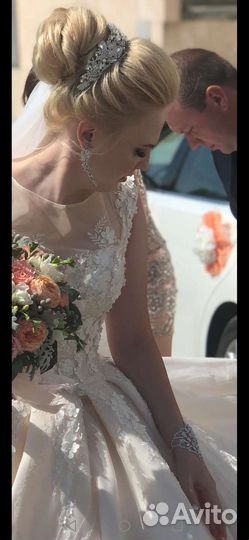 Свадебная диадема, серьги, браслет