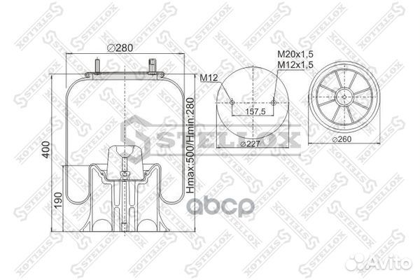 90-41592-SX пневмопод. со стак. 4159NP09 порш