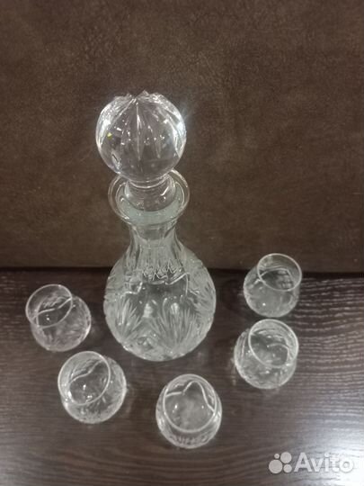 Графин и стаканчики, хрусталь СССР