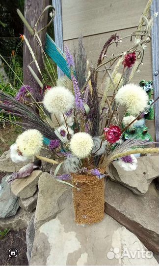 Букет цветы флористика подарок сухоцветы