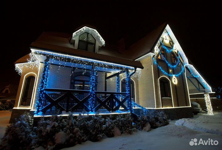 Освещение фасада / Контурная подсветка / Украшение