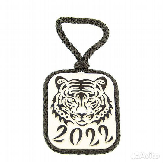 Декоративная подвеска тигр квадрат черный