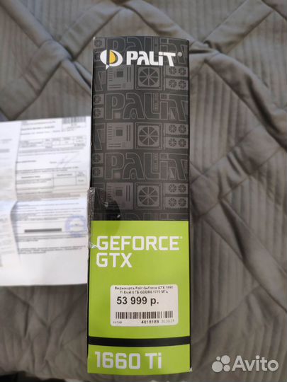 Видеокарта Palit GeForce gtx1660 ti 6 Gb
