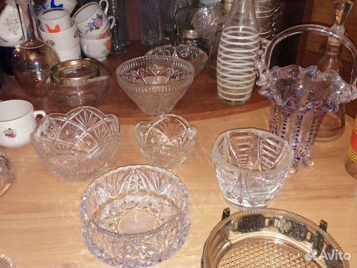 Фужеры Чехия, тарелки, чайницы, блюда лфз, Дулево