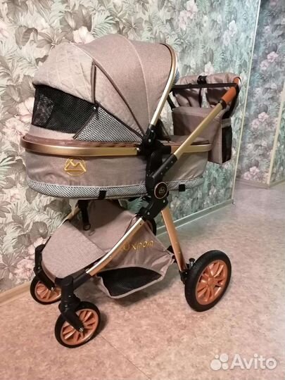 Новая коляска 3в1 Luxmom V9 (коричневый)