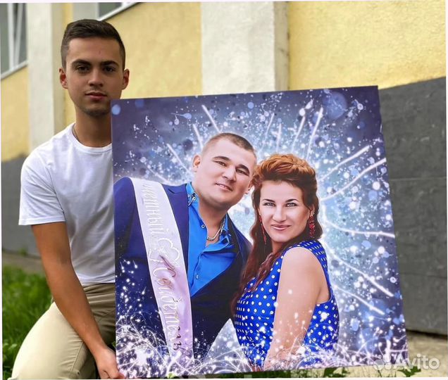 Романтический подарок портрет на холсте