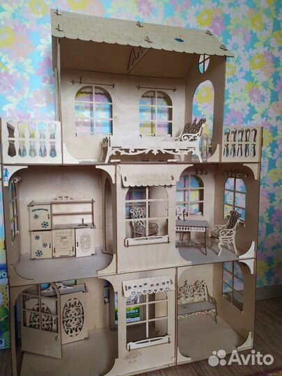 Кукольный домик для барби с мебелью