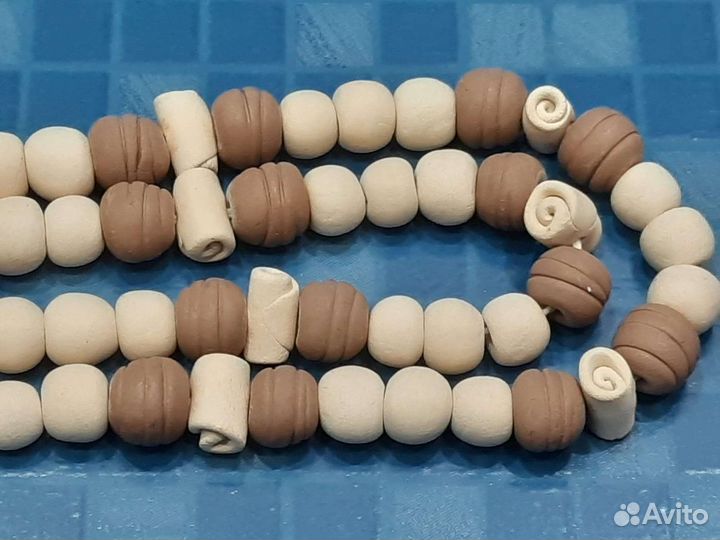 Глиняные бусы ручной работы длина 72 см