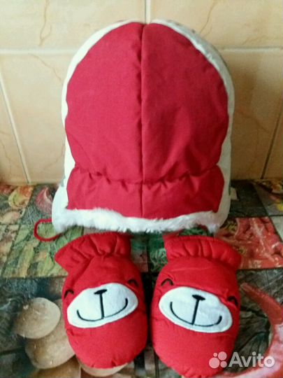 Шапка зимняя+варежки