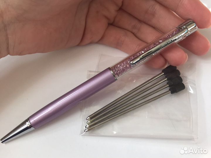 Swarovski ручка оригинал сиреневая + 4 стержня