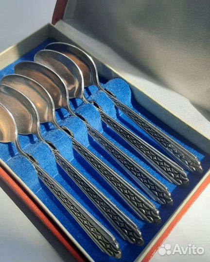 Чайные ложки, солонка мельхиор СССР