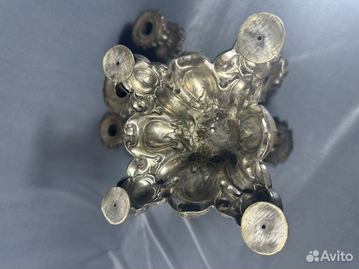 Подсвечник, латунь, серебрение, Европа, 19век