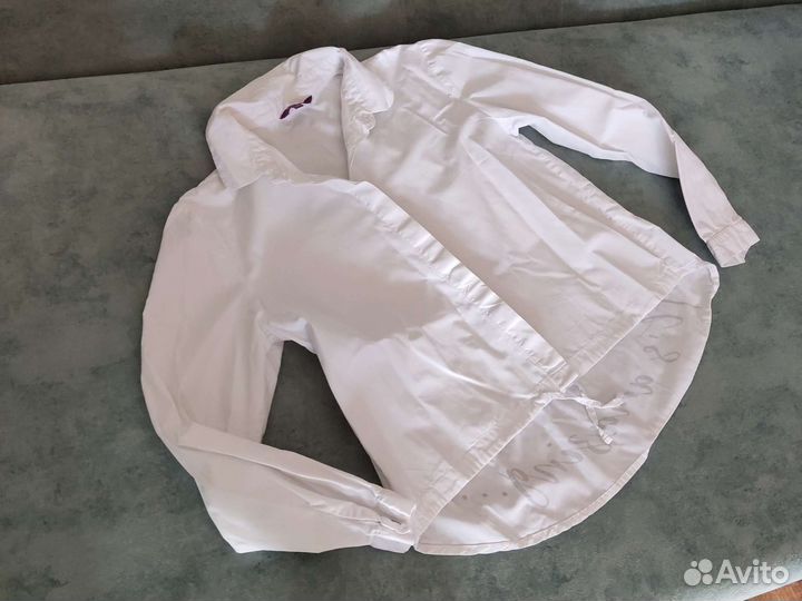 Блузка белая для девочек 140 рост