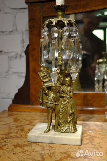 Антикварные бронзовые подсвечники