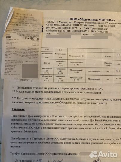 Медицинская кровать для лежачих больных