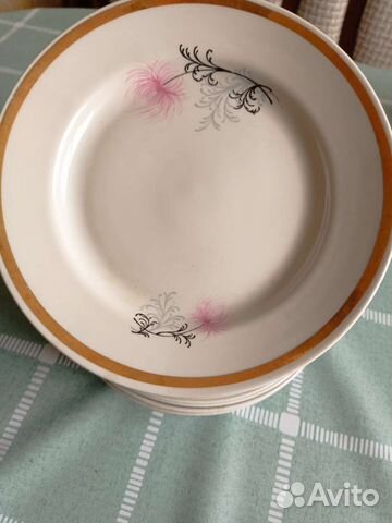 Тарелки ссср.блюдо большое.чайная пара.ручная росп